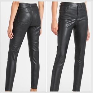Express Women’s Faux leather coated high rise zip pants. Black. Women’s 14. NWT